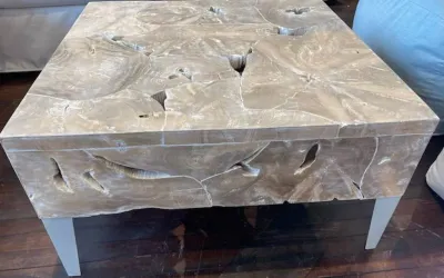 White Washed Square Teak Root Coffee Table Bleached Teak Driftwood Cocktail Table Organic Teak Slice Furniture White Washed Square Teak Root Coffee Table Bleached Teak Driftwood Cocktail Table Organic Teak Slice Furniture