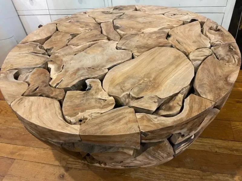 Teak Root Puzzle Piece Coffee Table Teak Wood Accent Table Teak End Table Driftwood Table Teak Furniture