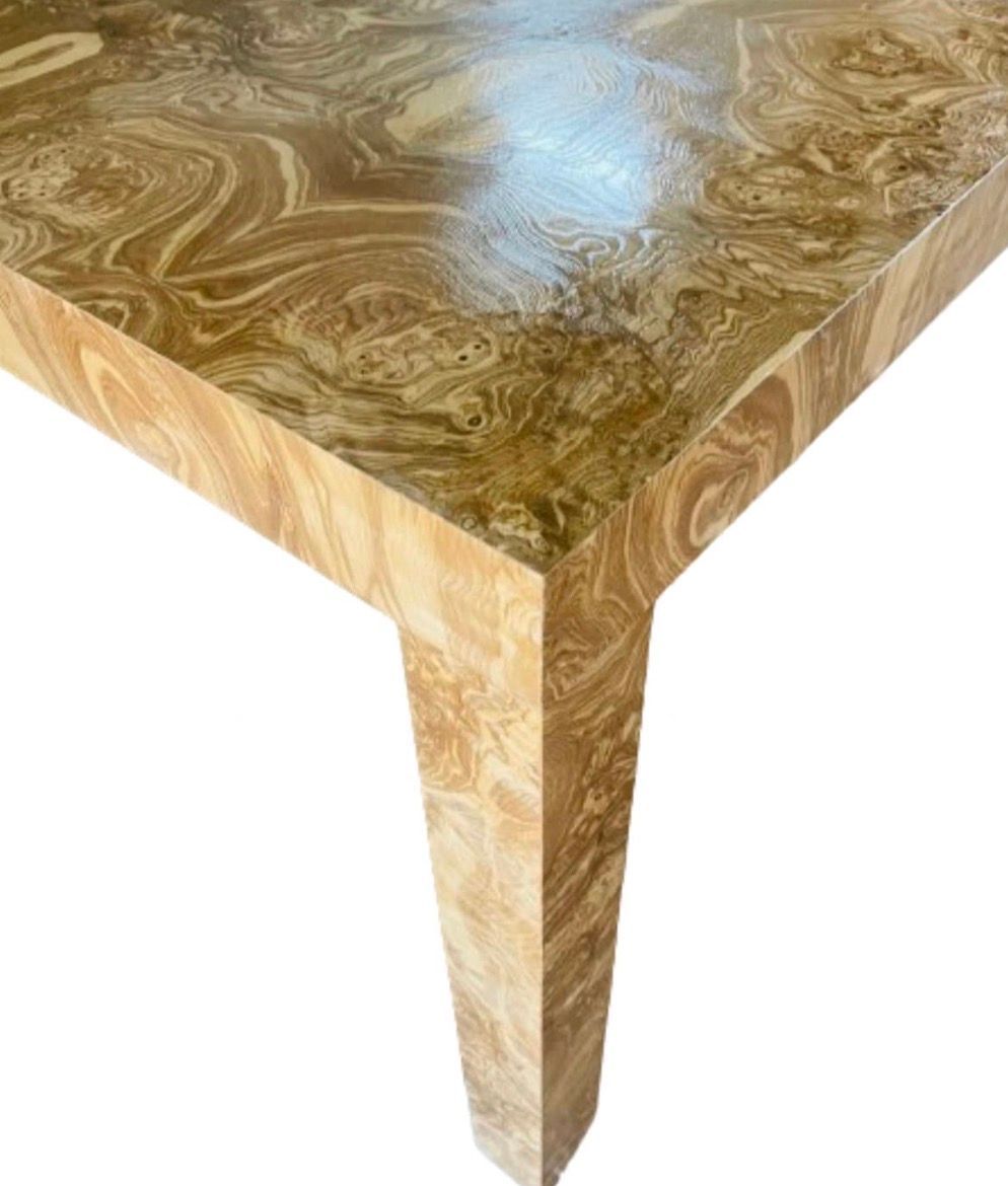 Custom American Made to Order Burl Parsons Dining Table