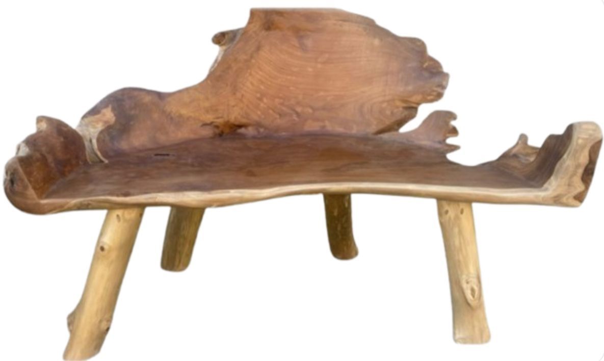 Teak Driftwood Double Bench