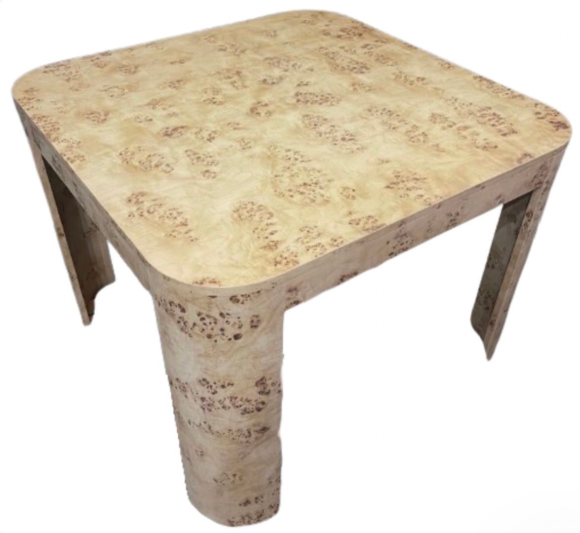 Genuine Burl Game Table w/ Rounded Legs Made in USA Genuine Burl Game Table w/ Rounded Legs Made in USA