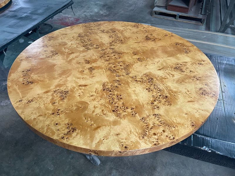 42" Round X 2" Thick Honey Mappa Burl Wood Round Table Top Made in USA