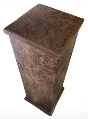 Custom American Made to Order Burl Pedestal with Walnut Molding