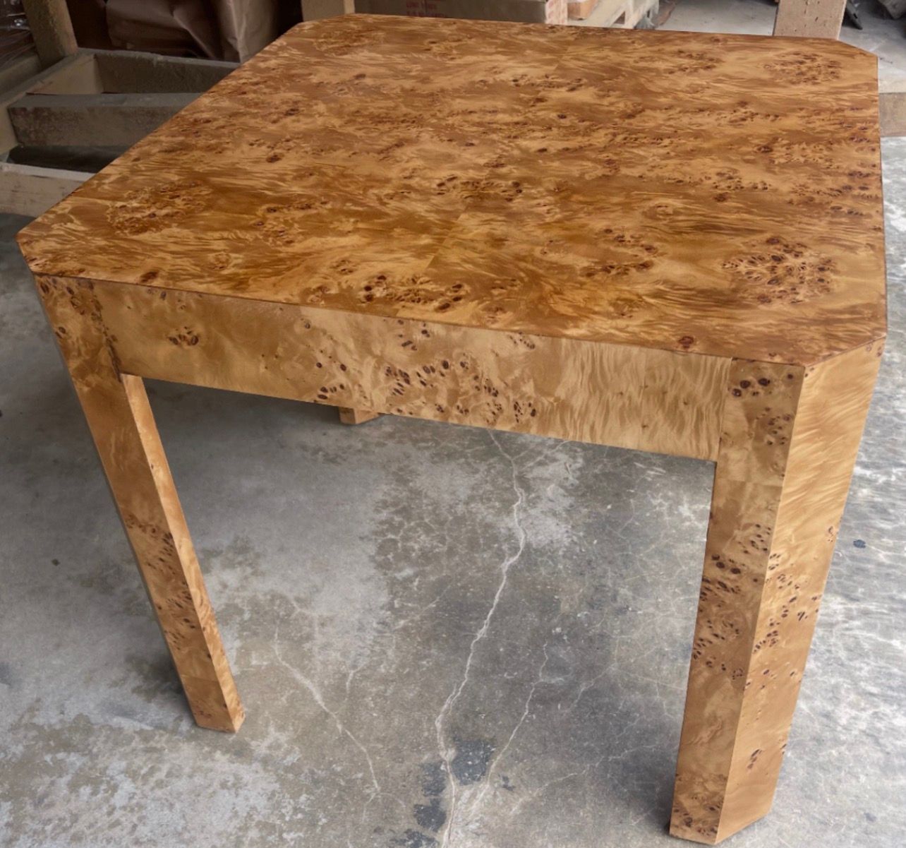 Genuine Burl Game Table w/ Removable Top Made in USA