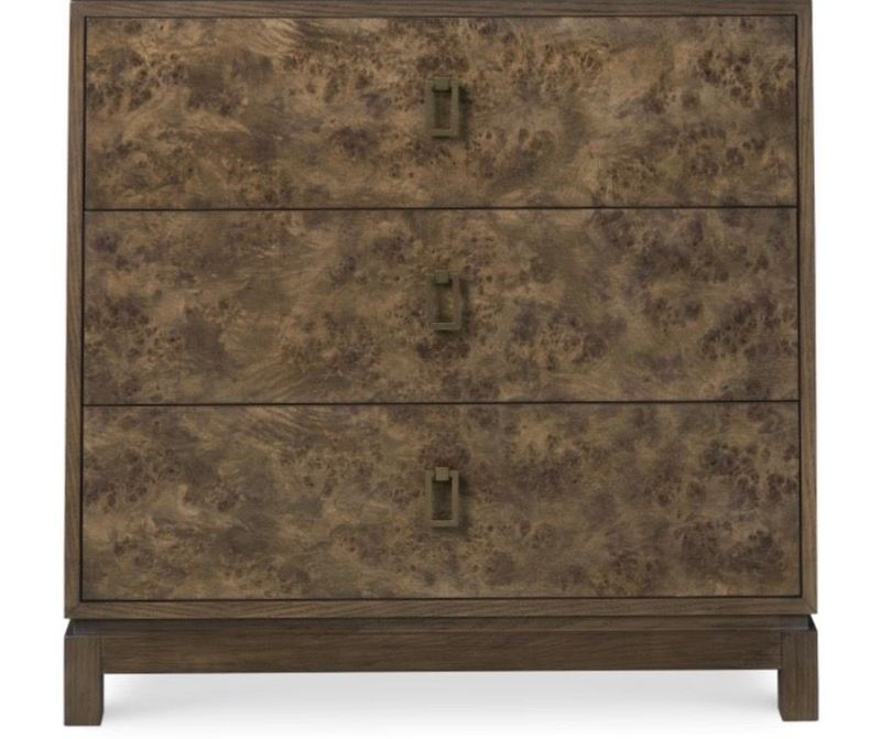 Custom 36" W x 20" D x 34.5 H Walnut Burl Three Drawer Vanity