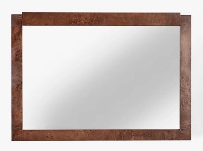 Pair of 42 Pair of 42" Tall x 28" Wide x Dark Caramel Mappa Burl Wood Mirror Frames Made in USA