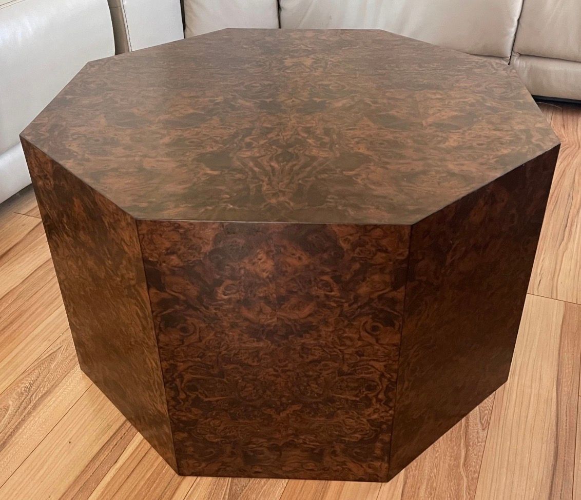 36 36" wide x 24" tall Genuine Walnut Burl Wood Octagon Table