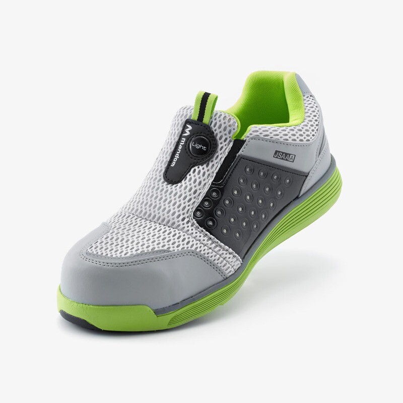 Mandom Safety Light#767 Work Shoes (Lime&amp;Gray)