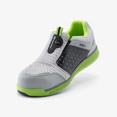 Mandom Safety Light#767 Work Shoes (Lime&amp;Gray)