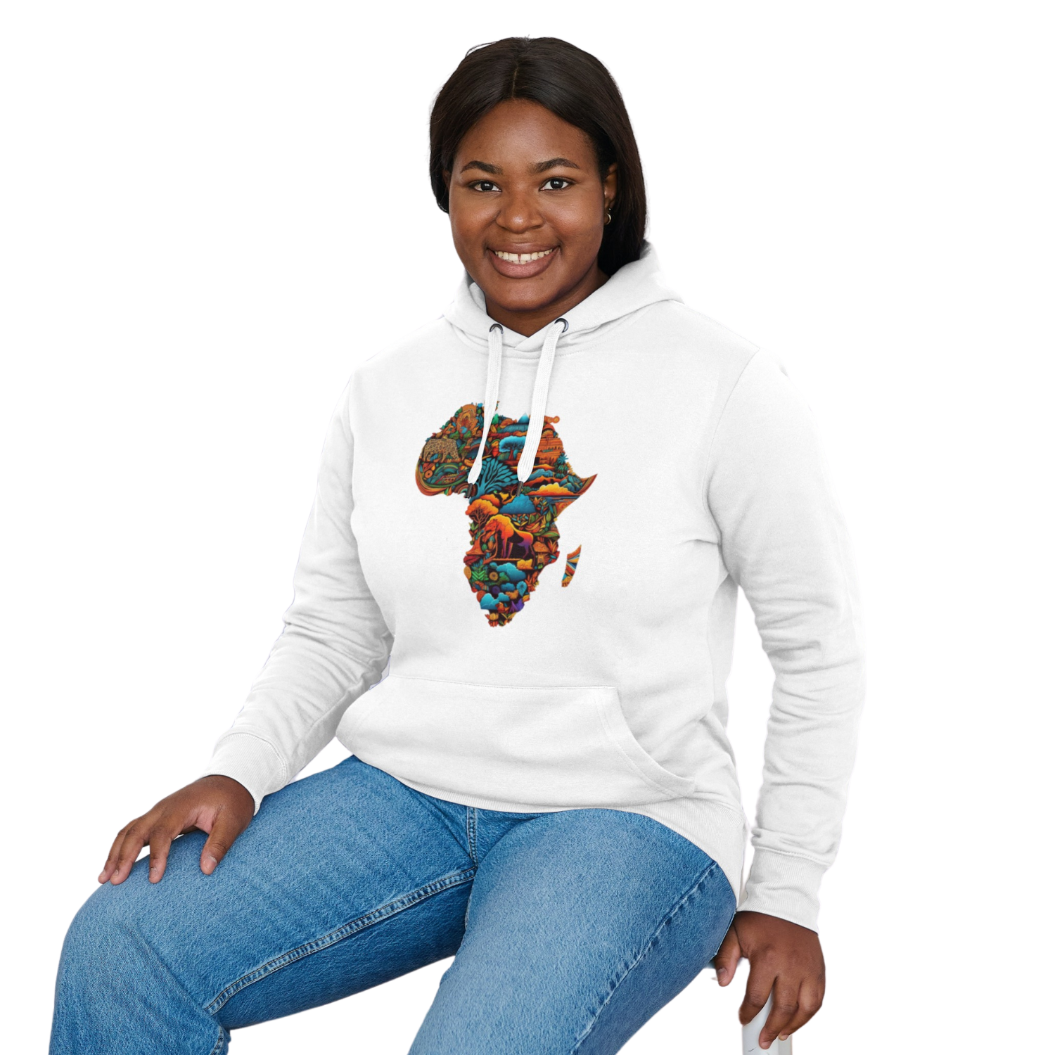 Unisex Hoodie Colorful African Map - Continental Colors