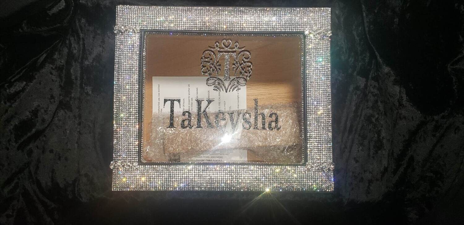 Bling Bling Black Leather Humidor-Personalized