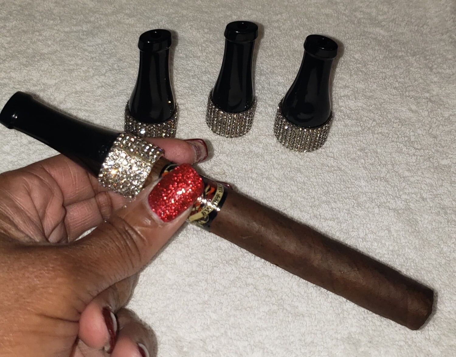 Rhinestone Cigar Tips (4 Piece Set)