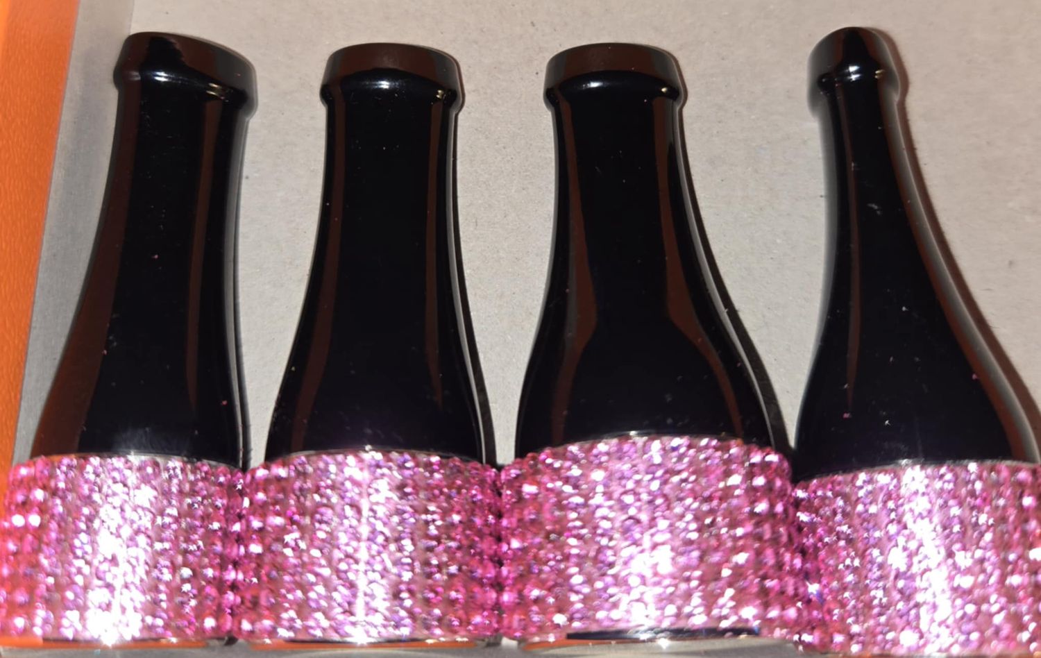 Pink Rhinestone Cigar Tips (4 Piece Set)