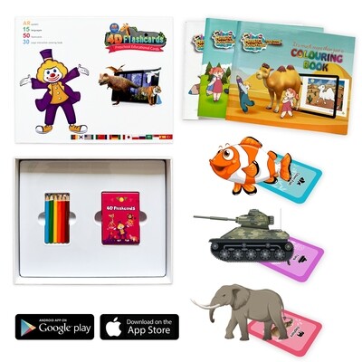 LumiKidz 4D Magic Flashcards w/ Coloring Books