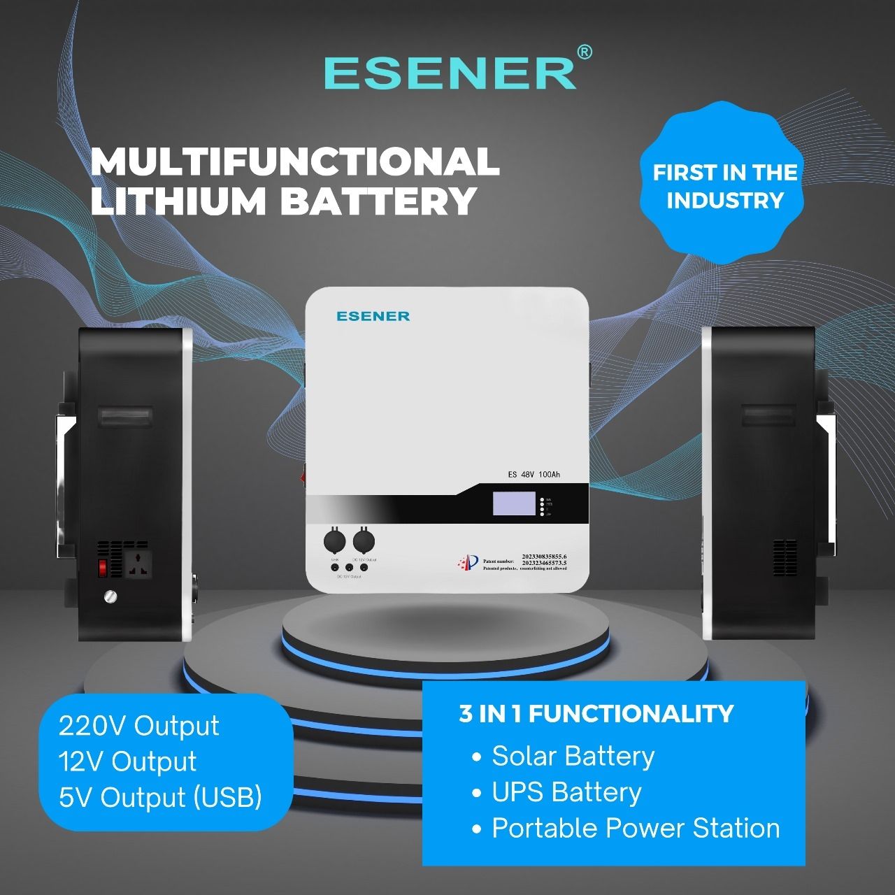 Esener 12volts battery 1.28kwh  100ah