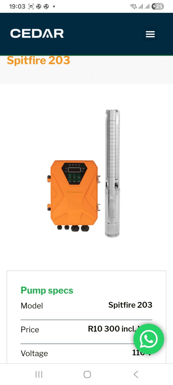 SOLAR PUMPS  Spitfire 203