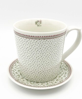 Zauberhafte Vintage-Teetasse mit Unterteller aus der Kollektion Wild Clematis von Laura Ashley - Vintage