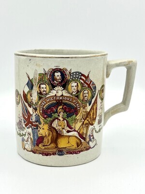 Antike 1. Weltkrieg Peace Tasse. "Allies Victorious Peace"