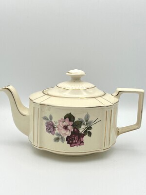 Englische Vintage-Teekanne von Sadler mit Rosendekor