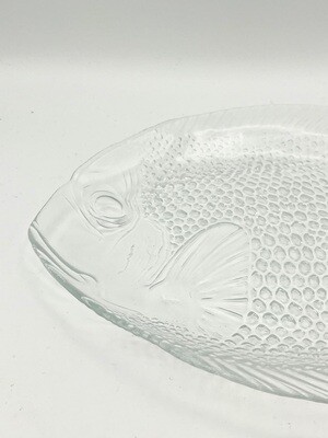 Servierplatte "Fisch" aus Glas - Vintage