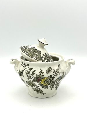 Zuckerdose &quot;Windsor&quot; von Ridgway in Grün - Vintage
