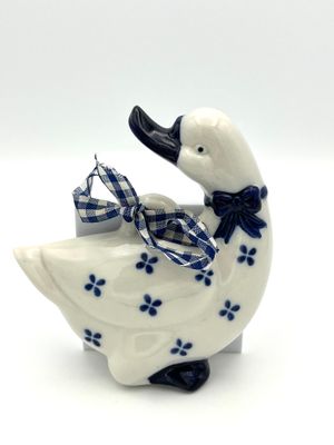 Keramik-Ente zum Dekorieren und Aufhängen im Cottage-Stil - Vintage