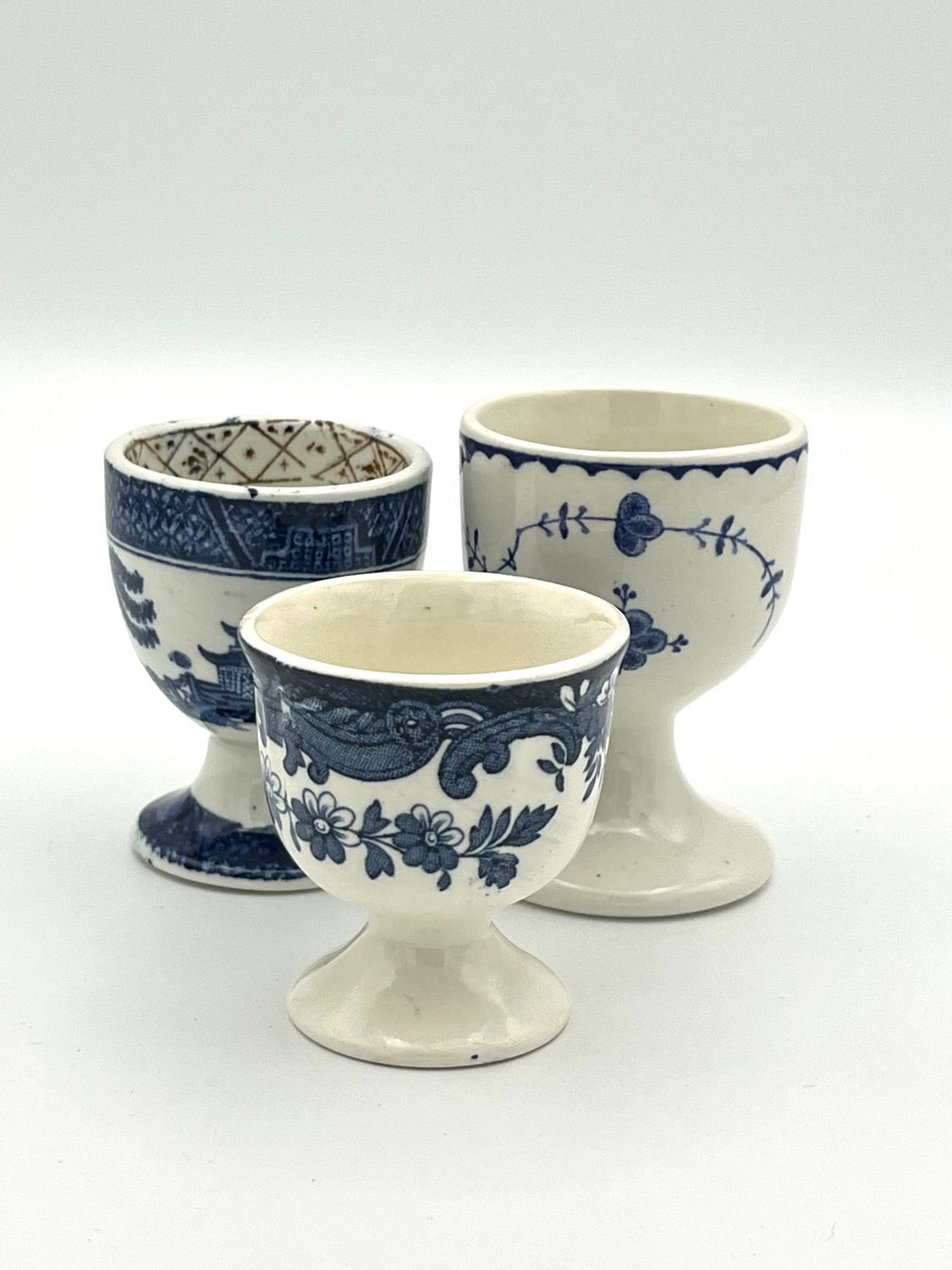Set aus 3 Eierbechern &quot;Blue Moon&quot; - Vintage