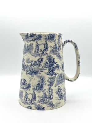 Großer Krug &quot;Blue Toile&quot; von Heron Cross Pottery - Second Hand