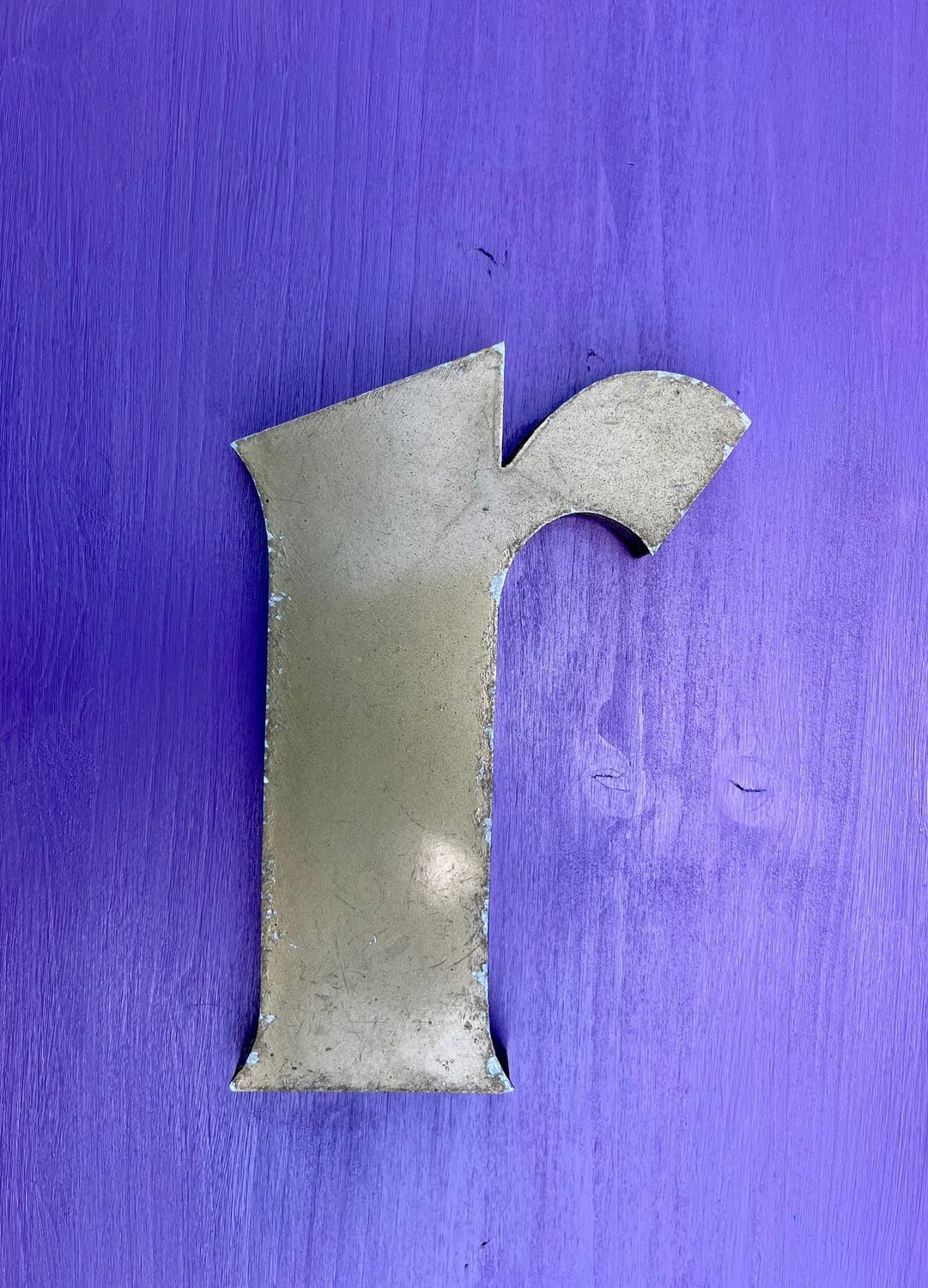 Blechbuchstabe in Gold &quot;e&quot;