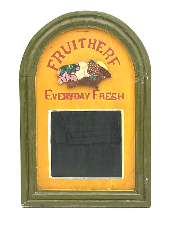 Vintage-Kreidetafel "Fruit Here" aus Holz