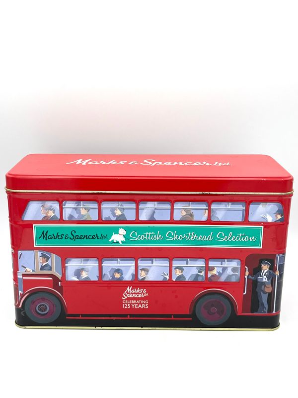Vintage-Blechdose in Form eines englischen Doppeldecker-Busses von Marks & Spencers Vintage-Blechdose in Form eines englischen Doppeldecker-Busses von Marks & Spencers