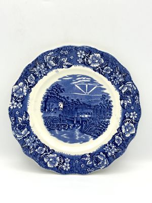 Palissy Pottery Teller „Old Windsor Locks“ - Britische Eleganz in Blau-Weiß