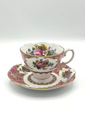 Zweiteiliges Gedeck mit Rosendekor &quot;Lady Carlyle&quot;