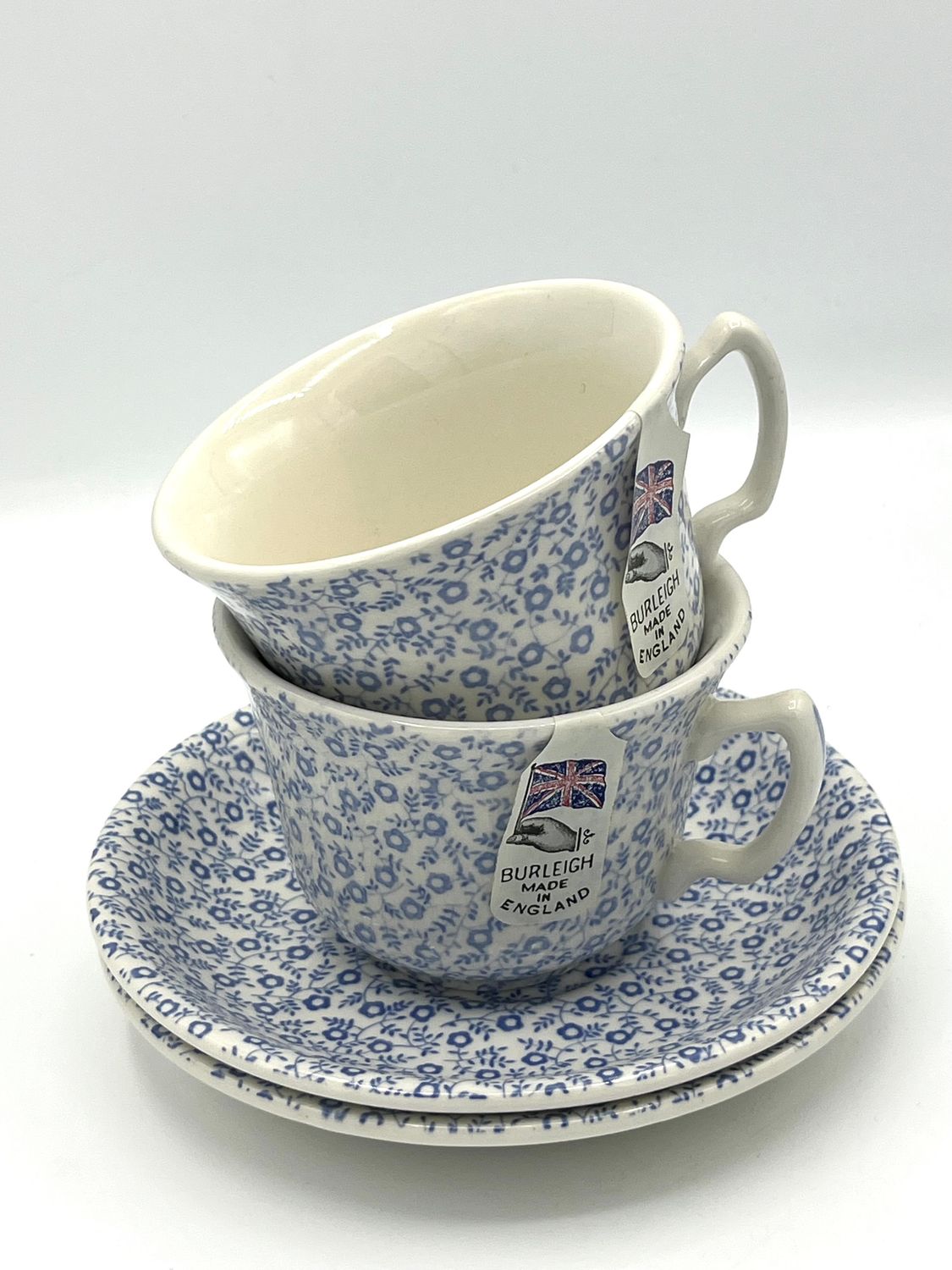 2er Set Tassen mit Unterteller &quot;Blue Felicity&quot;