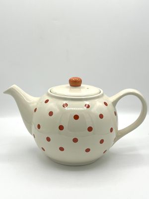 Große Pünktchen-Teekanne im Cottage-Stil