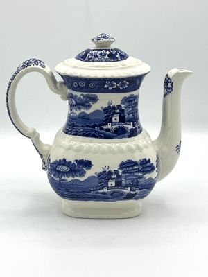 Vintage-Tee-/ oder Kaffeekanne &quot;Copeland Blue Tower&quot;