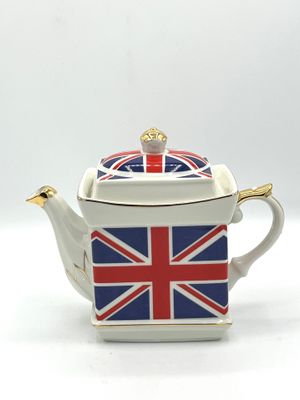 Für Großbritannien-Fans: Eckige Teekanne mit britischer Flagge Für Großbritannien-Fans: Eckige Teekanne mit britischer Flagge