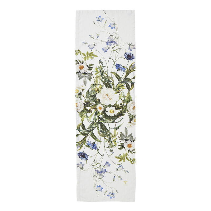 Leinen-Tischläufer "Blue Flower Garden"