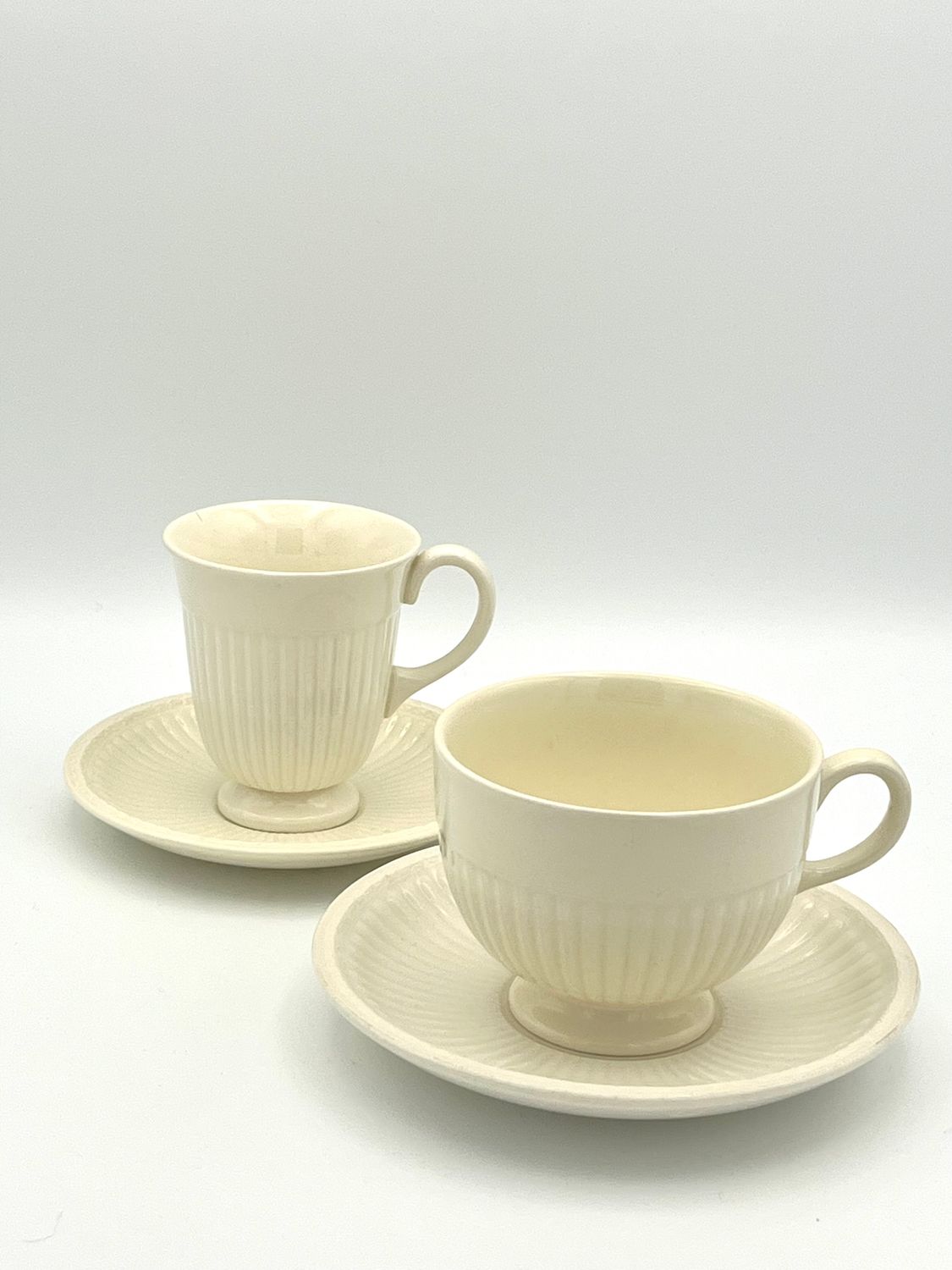 2er Kaffeeset in Cremeweiß