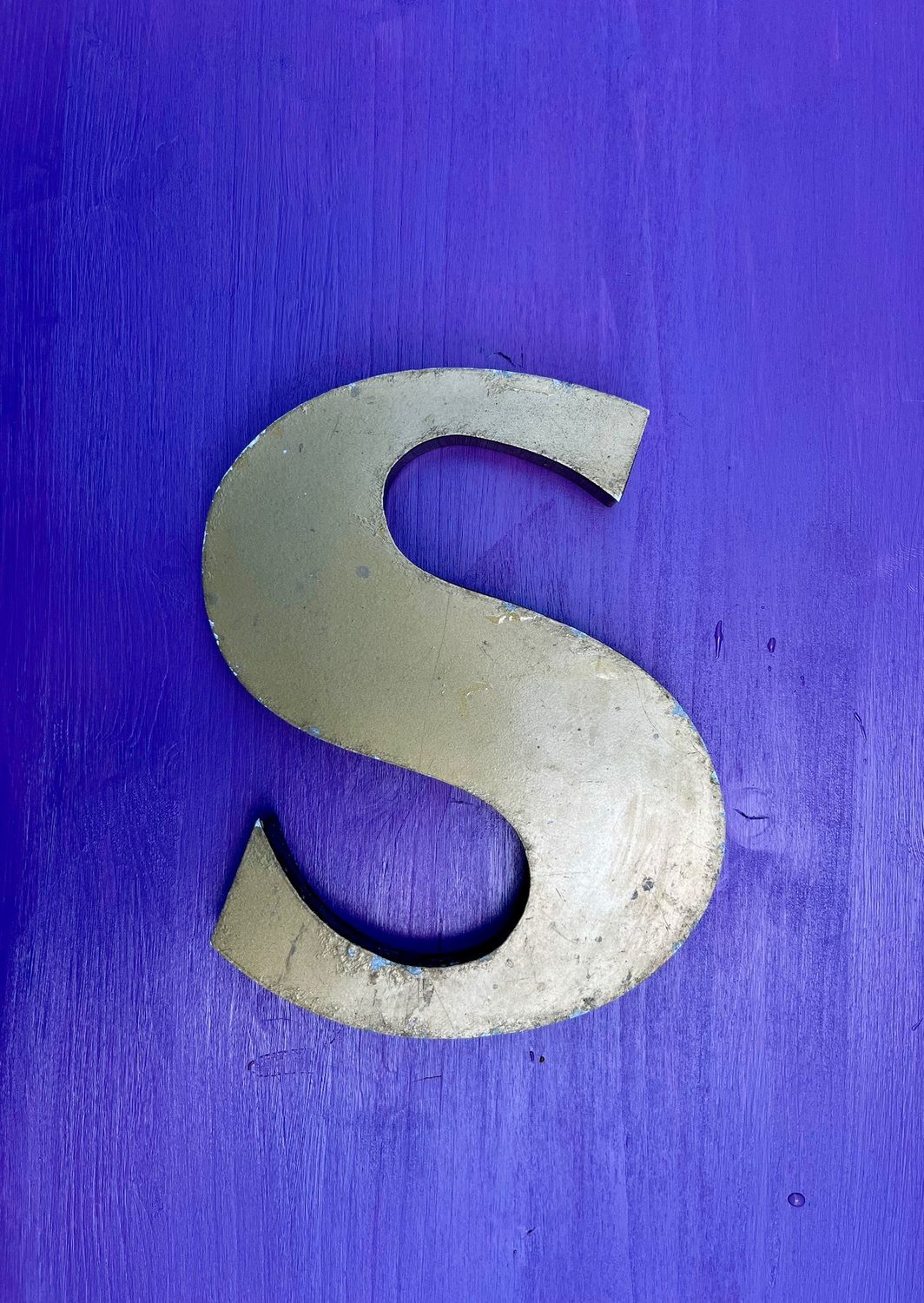 Blechbuchstabe in Gold "S"