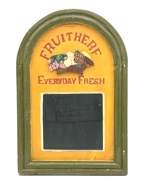 Vintage-Kreidetafel "Fruit Here" aus Holz