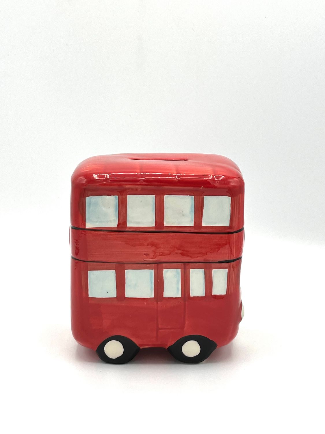 Spardose "Doppeldecker" aus Keramik