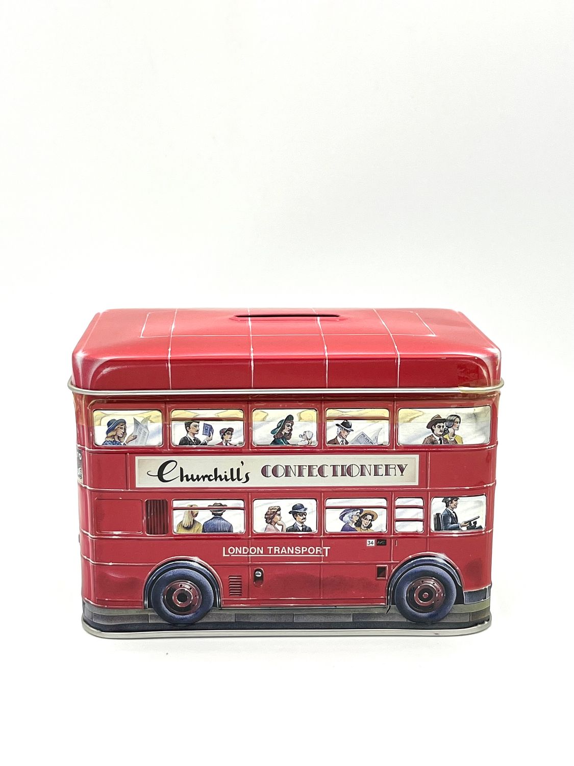 Vintage-Konfektdose (leer) als Sparbüchse