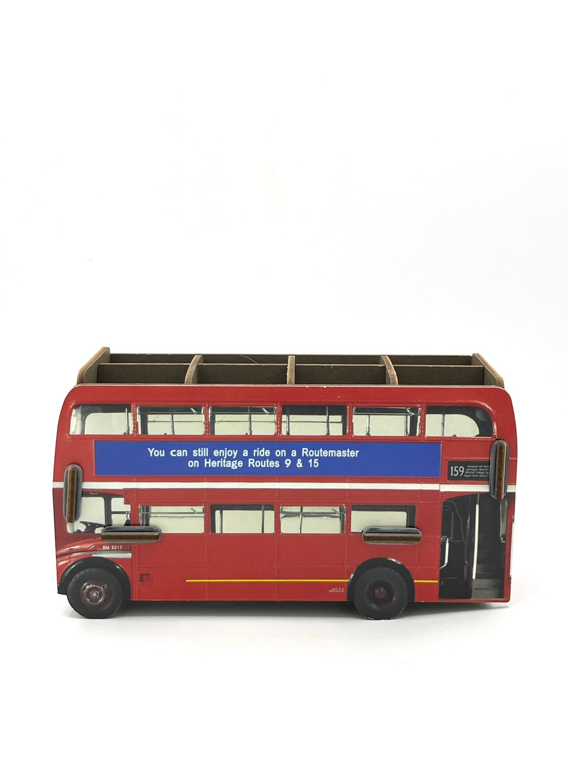 Organiser in Form eines Doppeldeckers