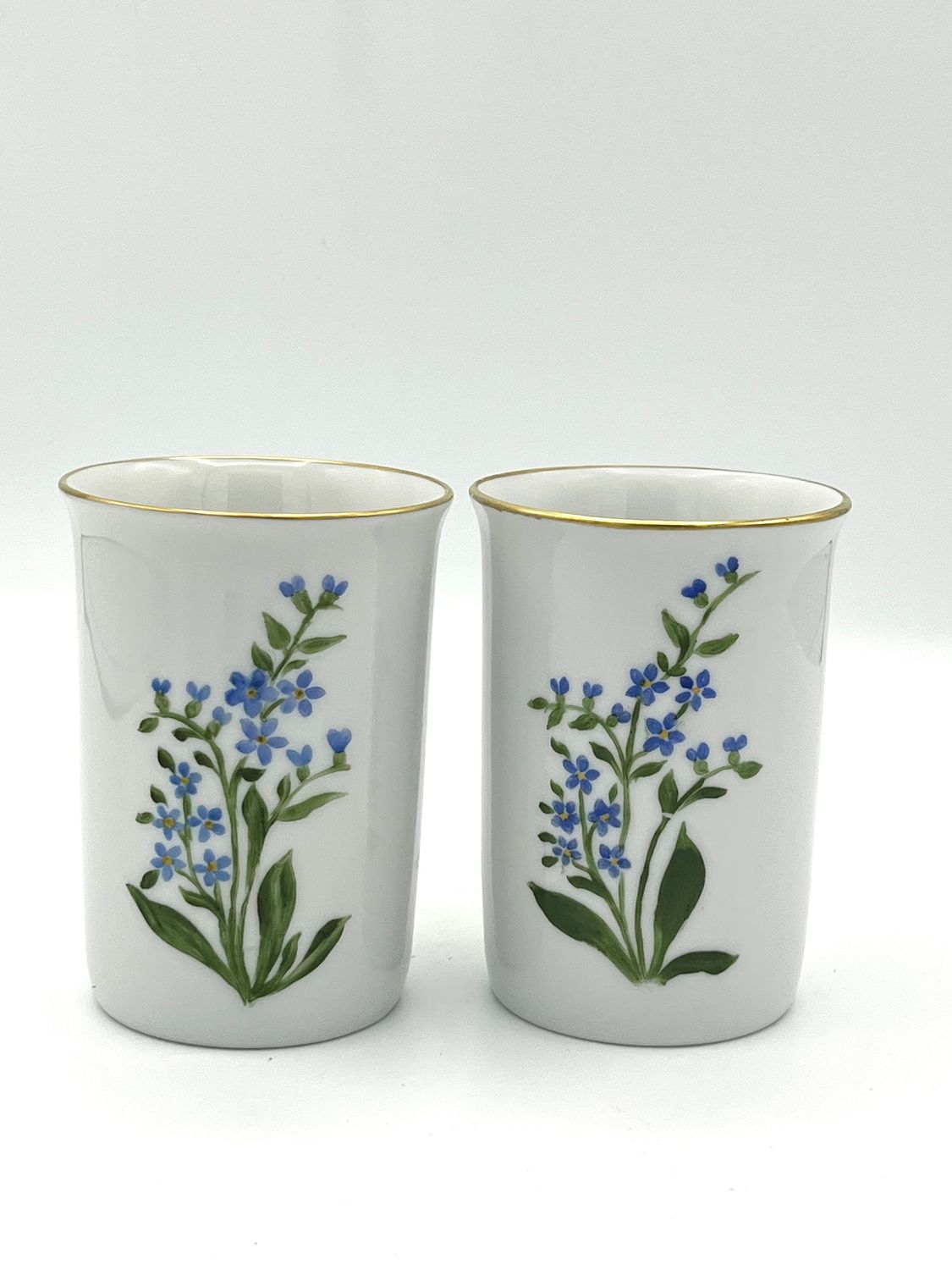Handbemalte Kaffeebecher aus Porzellan - 2er Set