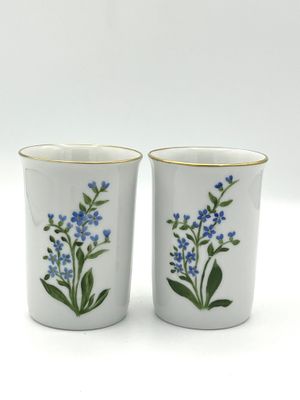 Handbemalte Kaffeebecher aus Porzellan - 2er Set