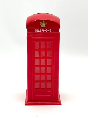 Spardose im Design der roten Telefonzelle
