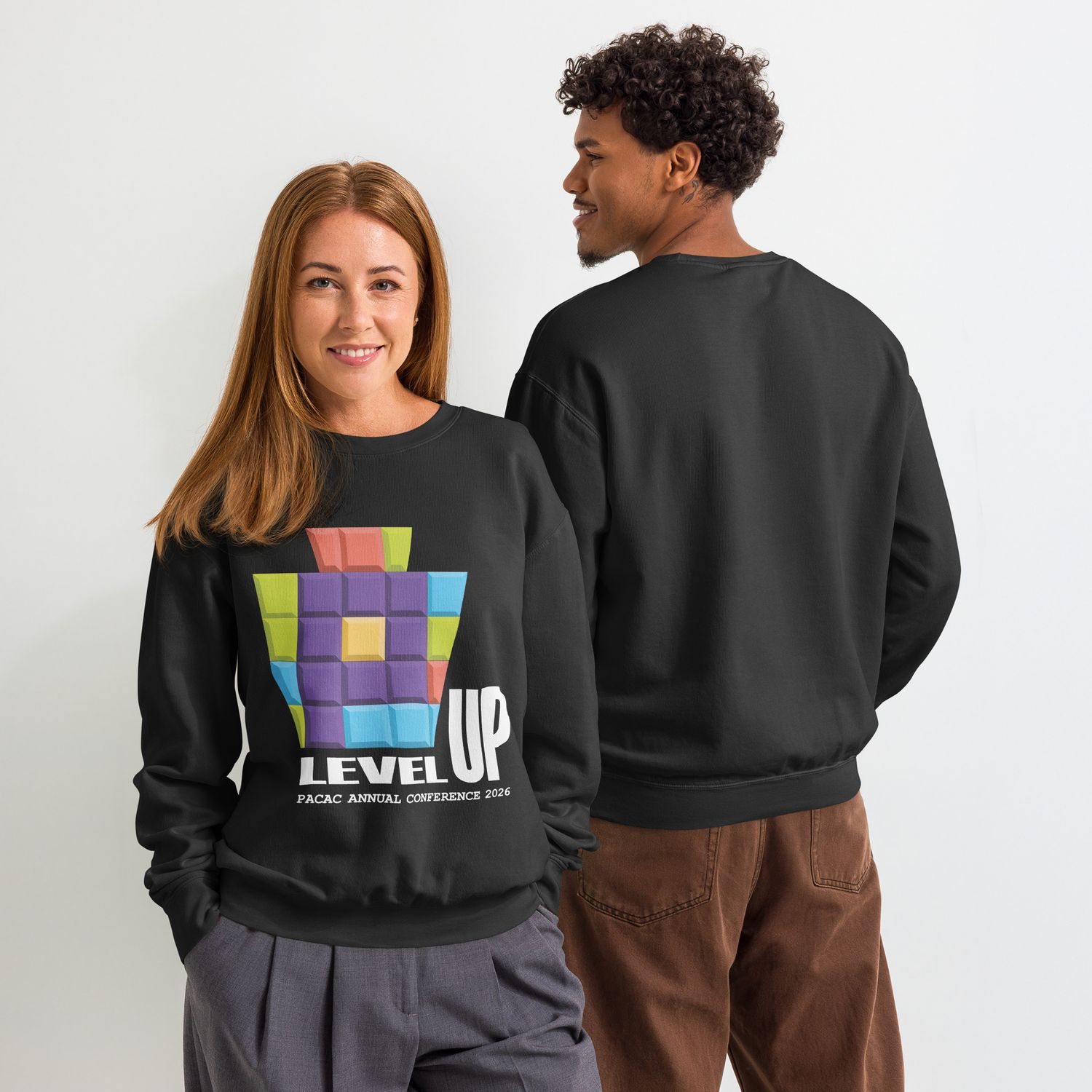 PACAC Conference 2026 - Unisex garment-dyed fleece crewneck sweatshirt - white text