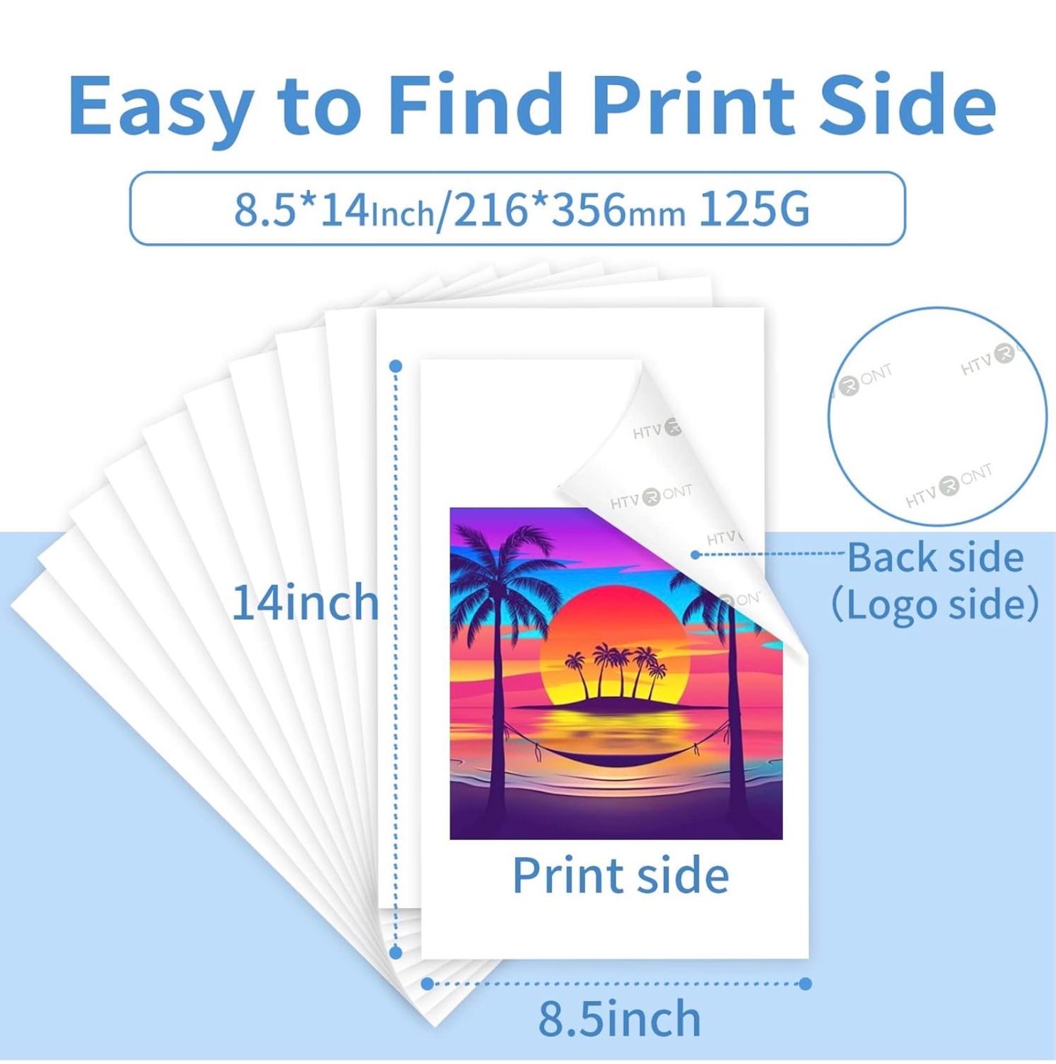 HTV Ront Sublimation Paper 8.5”x14” 10pk