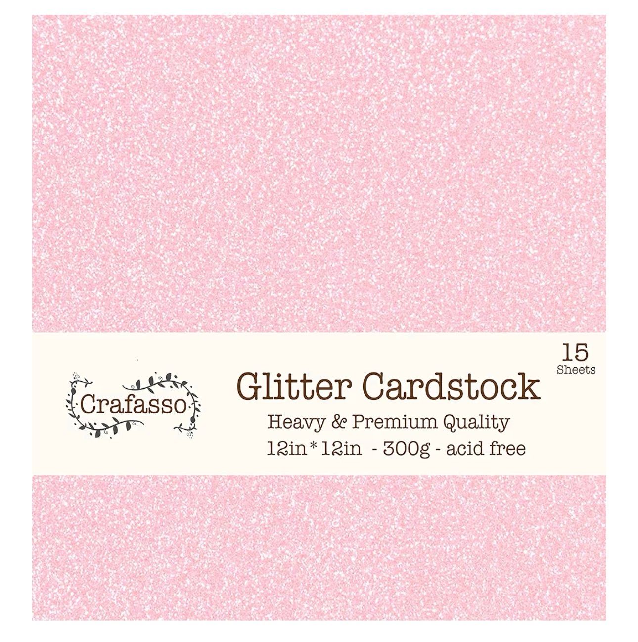 12”x12” Glitter Cardstock 80lb Light Pink